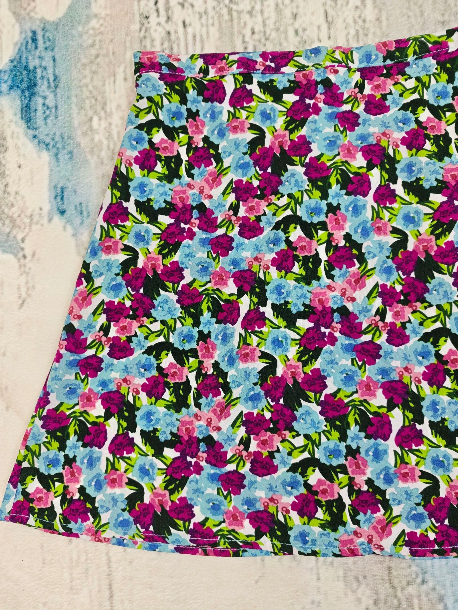 Saia Mini Floral Rosa Azul Estampa Ditsy Cottagecore Y2K Tamanho P – photo 4